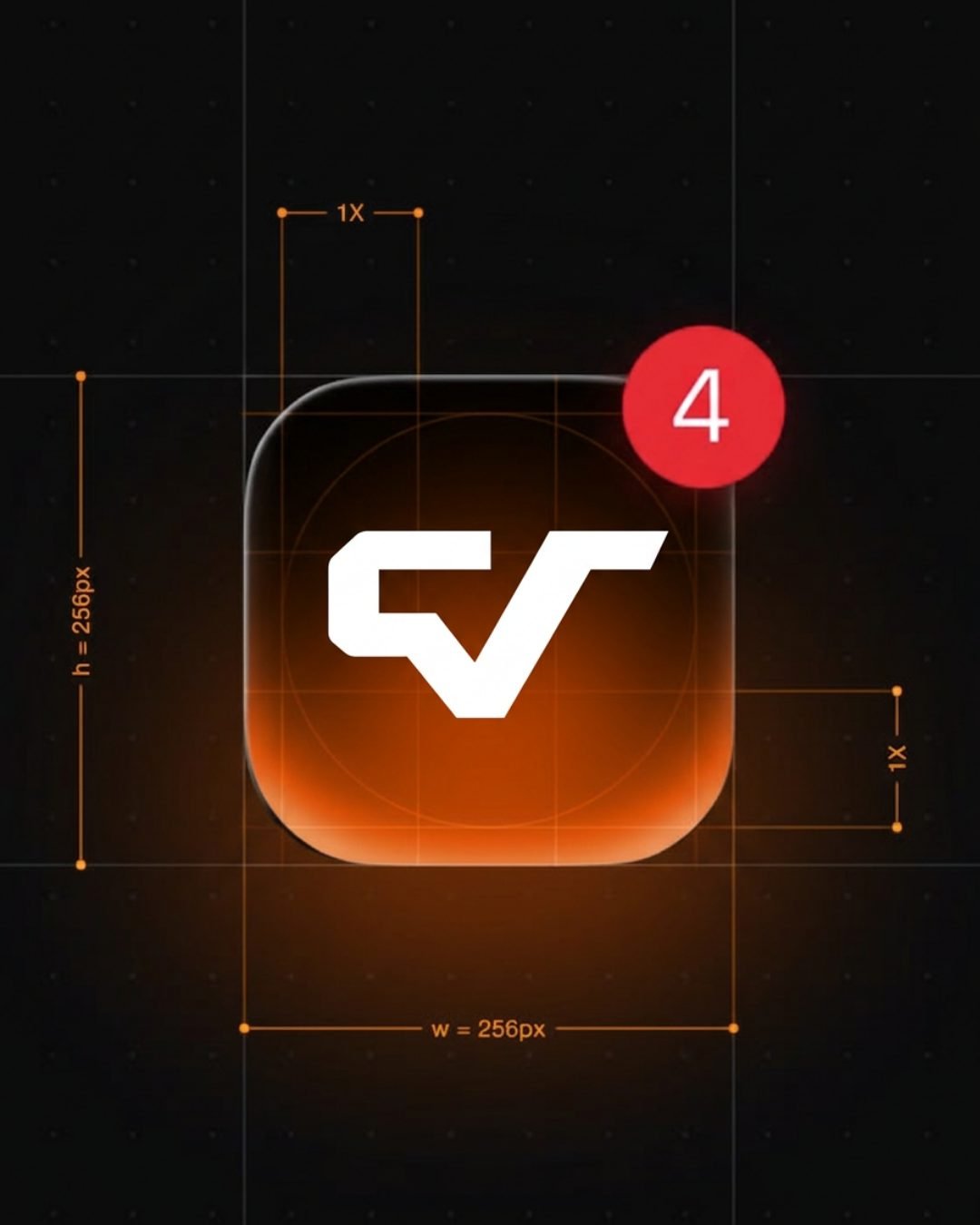 Icône de l'application Cycle sur fond dégradé bleu et orange