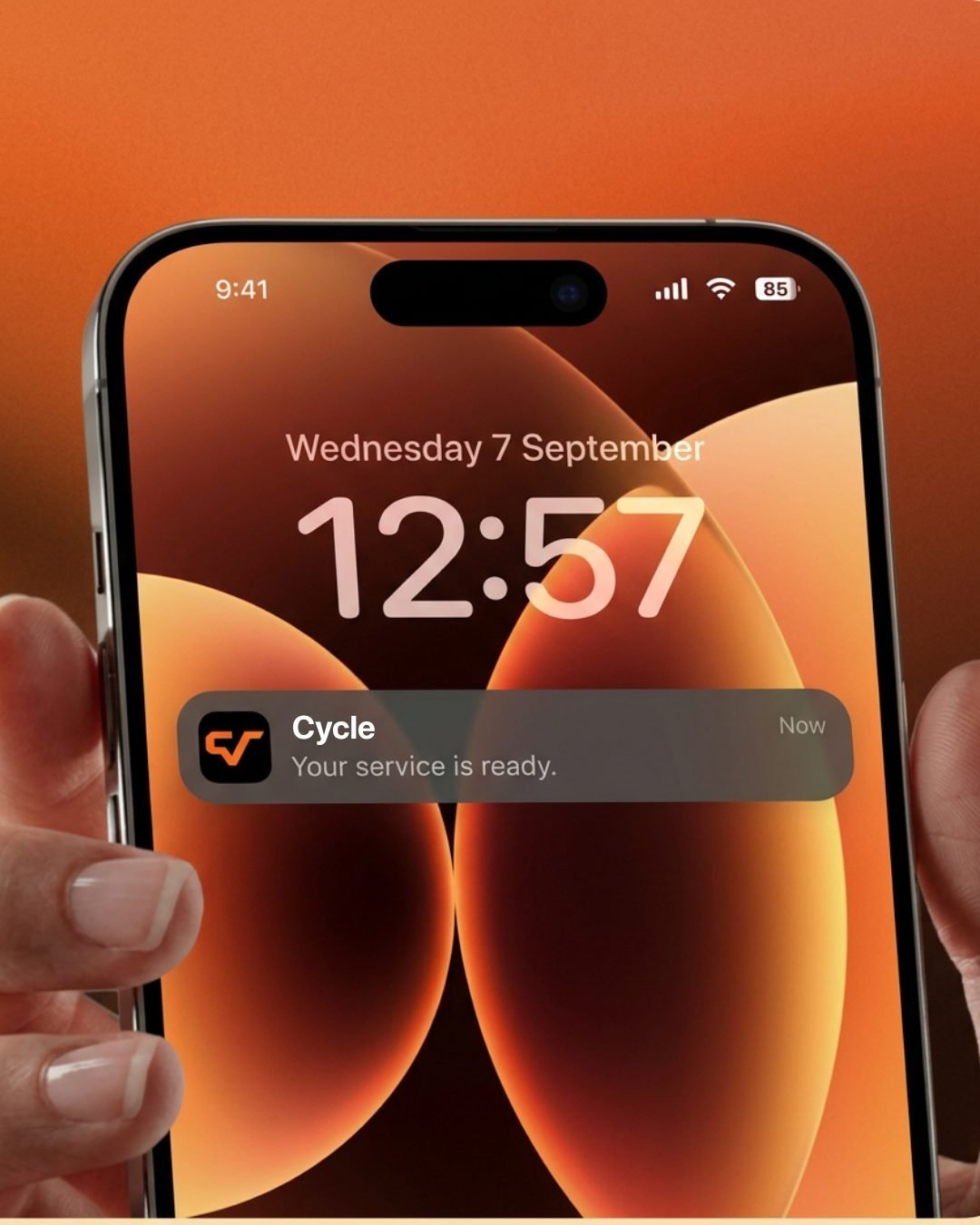 Notification de l'application Cycle sur écran verrouillé d'iPhone