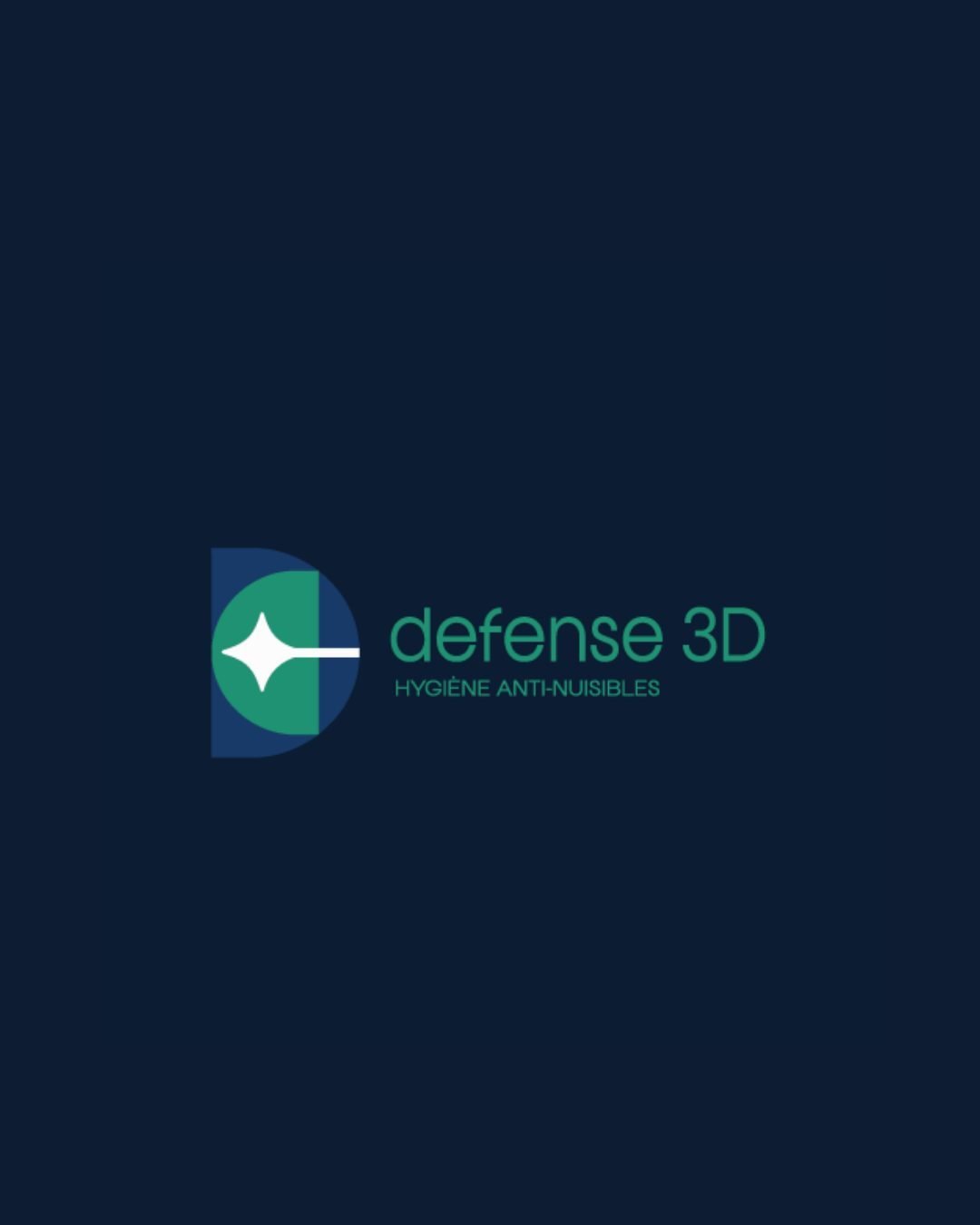 Logo et logotype Defense 3D sur fond bleu nuit