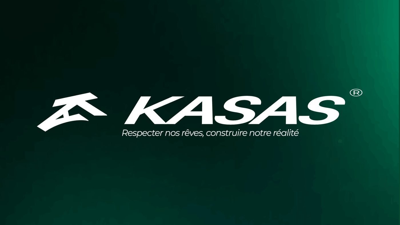 Logotype Kasas sur fond dégradé vert