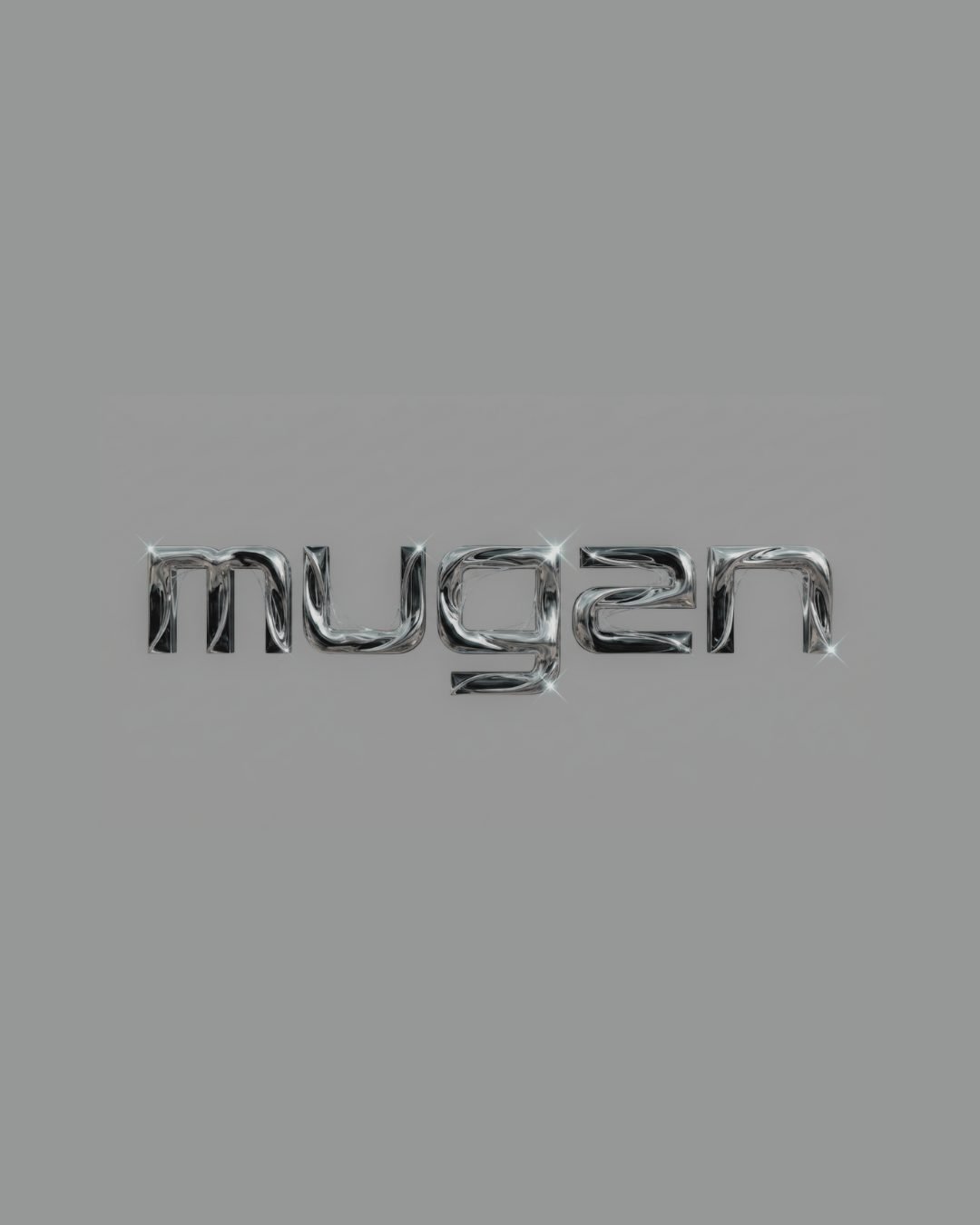 Logotype Mugan en lettrage chromé